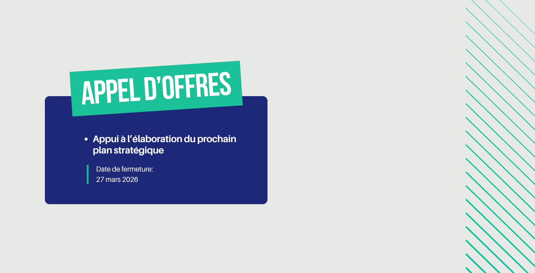 APPEL D'OFFRES - Appui à l'élaboration du prochain plan ...