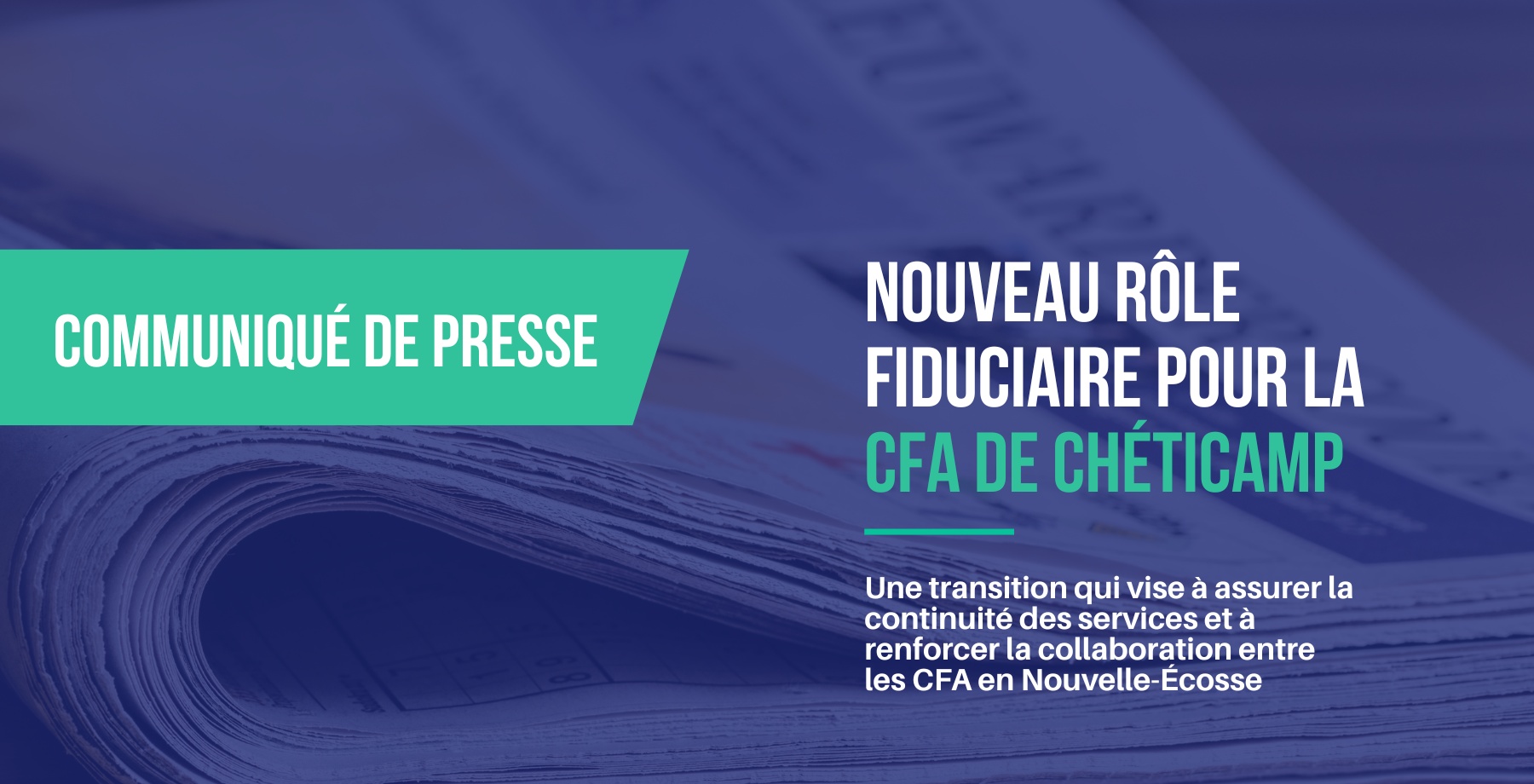 Communiqué - Le CDÉNÉ assumera le rôle fiduciaire pour la ... Image 1